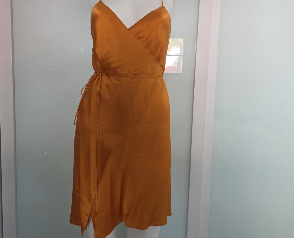 Chic Asymmetrical Orange Dress